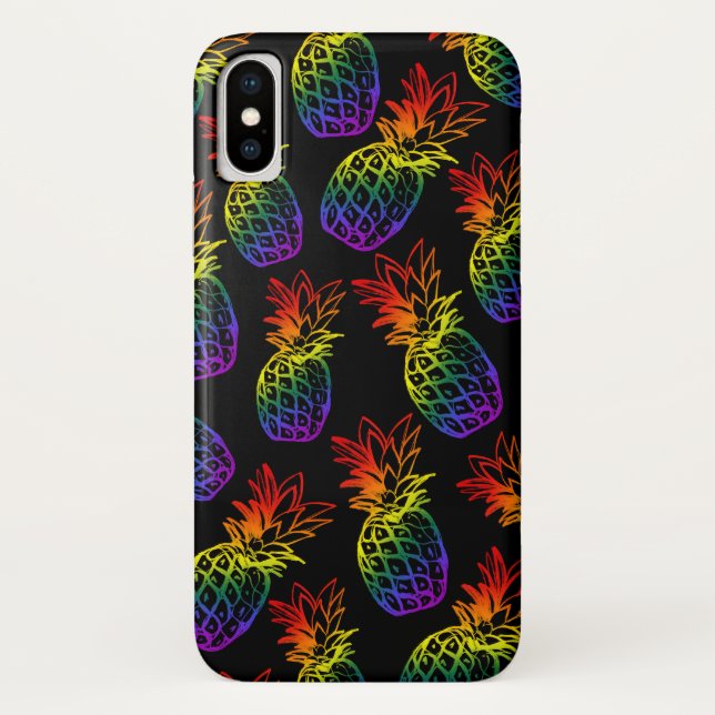Case for iPhone/iPad with rainbow pineapple. (Back)