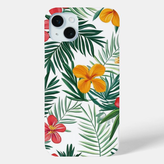 Case for IPhone with tropical leaves (Back)
