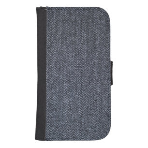 Case: Gray Tweed Fabric Samsung S4 Wallet Case