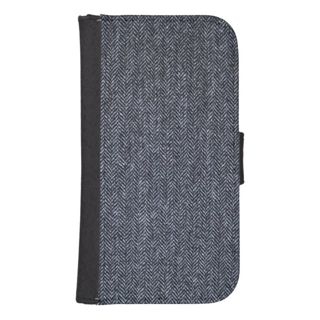 Case: Gray Tweed Fabric Samsung Galaxy Wallet Case (Front)