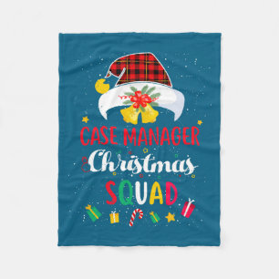 Case Manager Christmas Squad Santa Hat Matching Pr Fleece Blanket