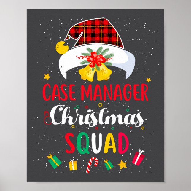 Case Manager Christmas Squad Santa Hat Matching Pr Poster (Front)