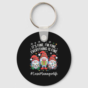 Case Manager Gnome Everything Is Fine Funny Christ Keychain
