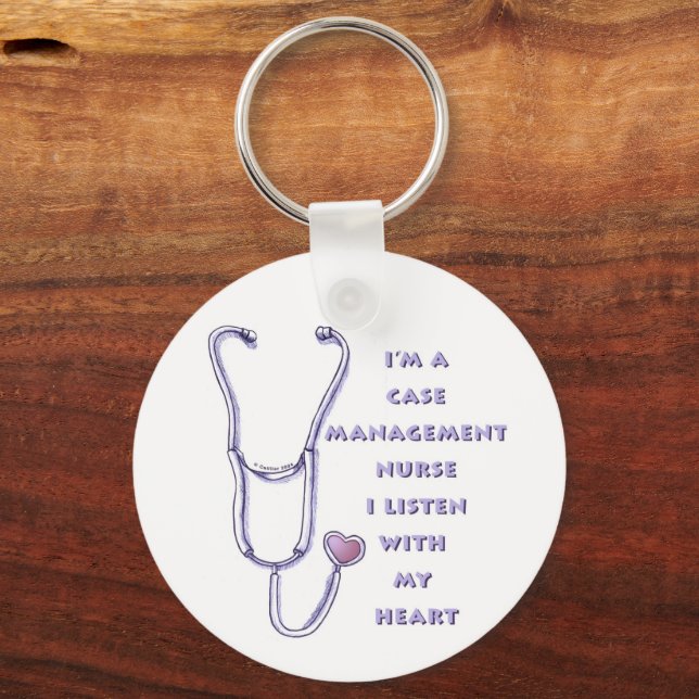 Case Manager Nurse Heart Keychain (Front)