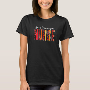 Case Manager Nurse Plaid Red Love Heart Stethoscop T-Shirt