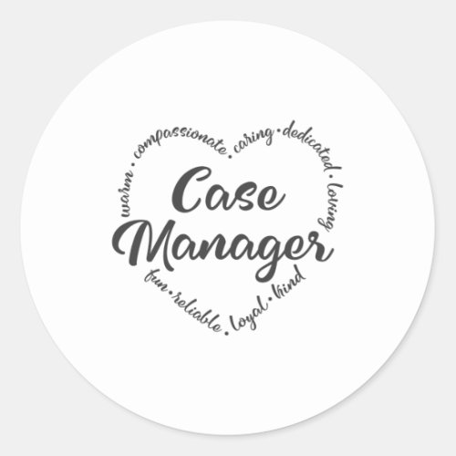 Case Manager Social worker Outcomes Classic Round Sticker