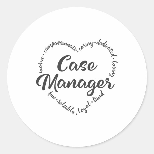 Case Manager, Social worker Outcomes Classic Round Sticker (Front)