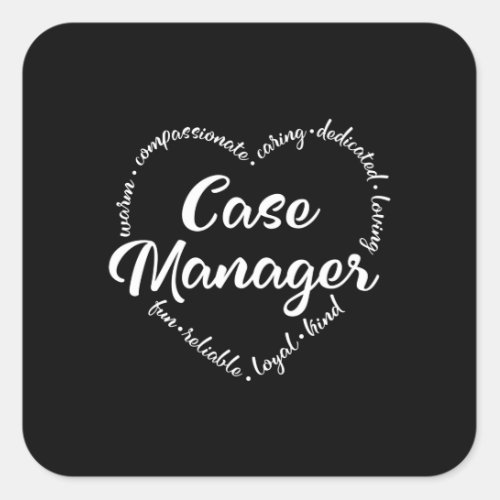 Case Manager Social worker Outcomes Square Sticker