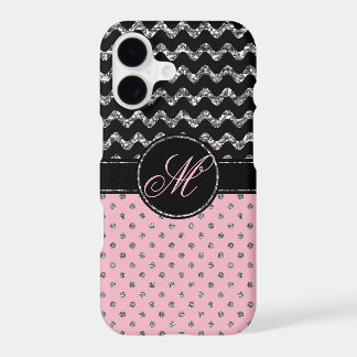 Case-Mate Case | Pink Glitter Chevron Monogram