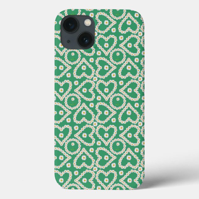 Case-Mate iPad Case: Daisy Chains on Green iPhone Case (Back)