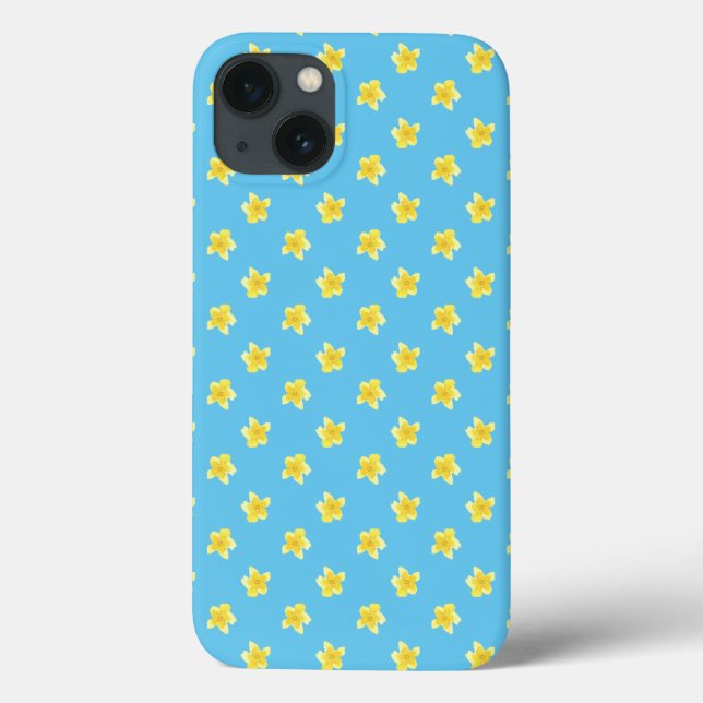 Case-Mate iPad Case: Primroses on Turquoise iPhone Case (Back)