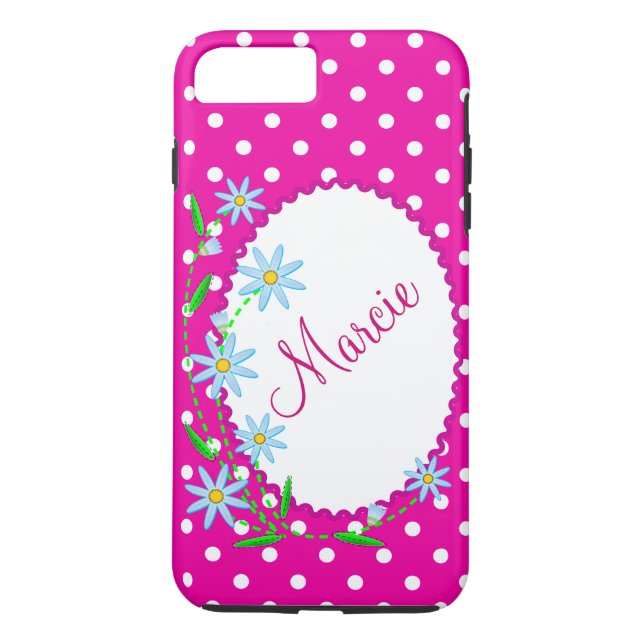 Case-Mate Tough Plus iPhone 7 Case Pink Gingham (Back)