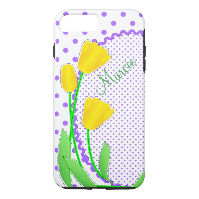 Case-Mate Tough Plus iPhone 7 Case  Yellow Tulips (Back)