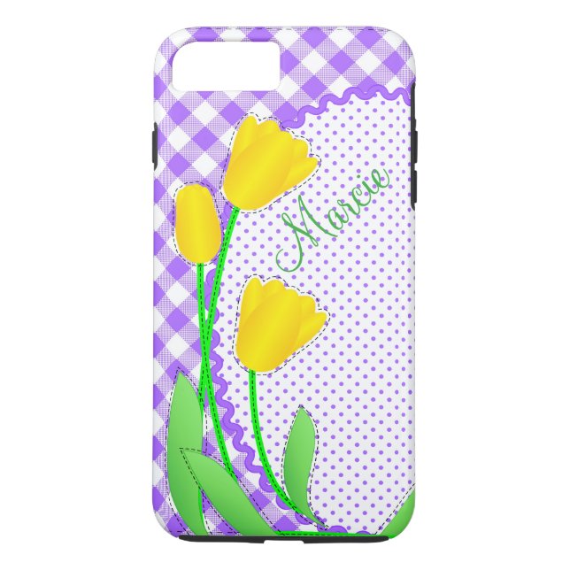 Case-Mate Tough Plus iPhone 7 Case  Yellow Tulips (Back)