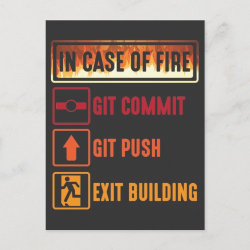 Case Of Fire git commit git push Coding Programmer Postcard