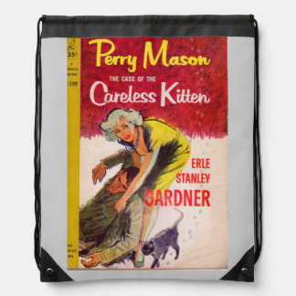 Case of the Careless Kitten book cover Drawstring Bag