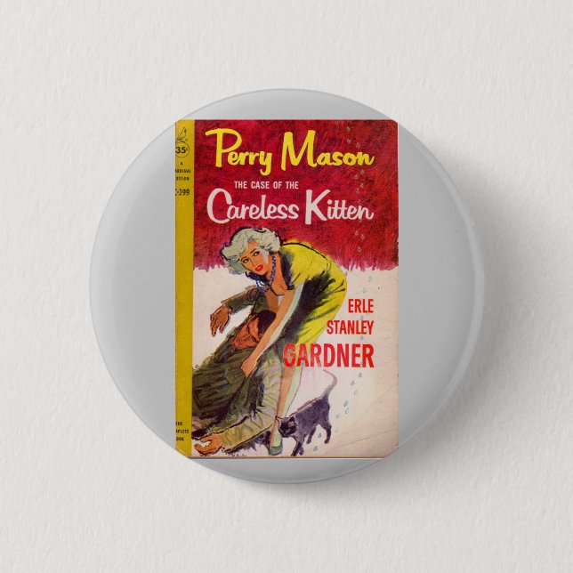Case of the Careless Kitten book cover Pinback Button (Front)