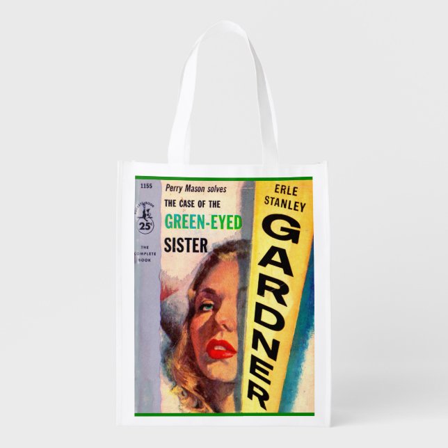 Case of the Green-Eyed Sister Reusable Grocery Bag (Front)