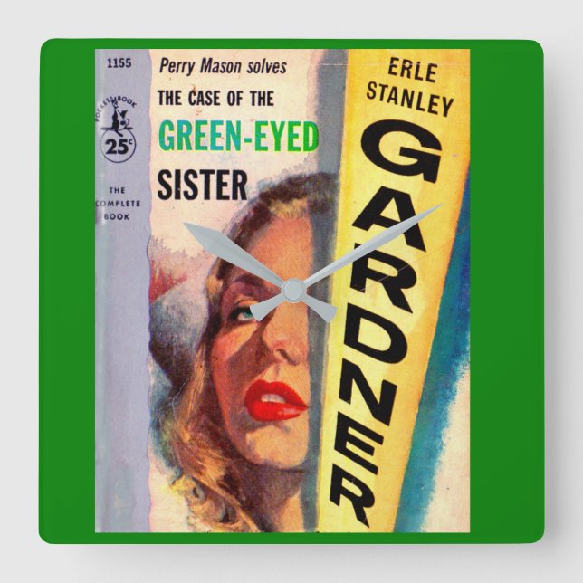 Case of the Green-Eyed Sister Square Wall Clock (Front)