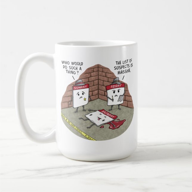 Case of the Monday’s Cartoon Coffee Mug (Left)