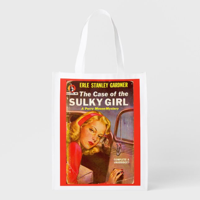 Case of the Sulky Girl book cover Reusable Grocery Bag (Front)