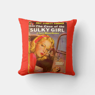 Case of the Sulky Girl book cover Throw Pillow