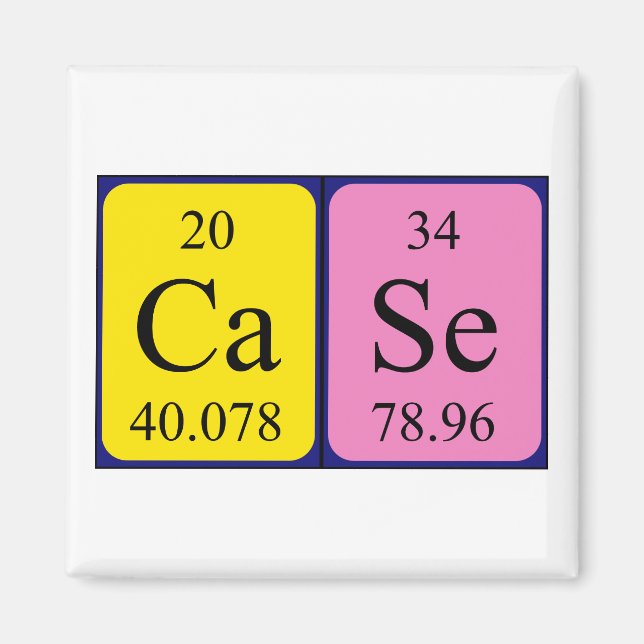 Case periodic table name magnet (Front)