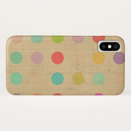 Case Polka Dots Tourquise Beige Cream