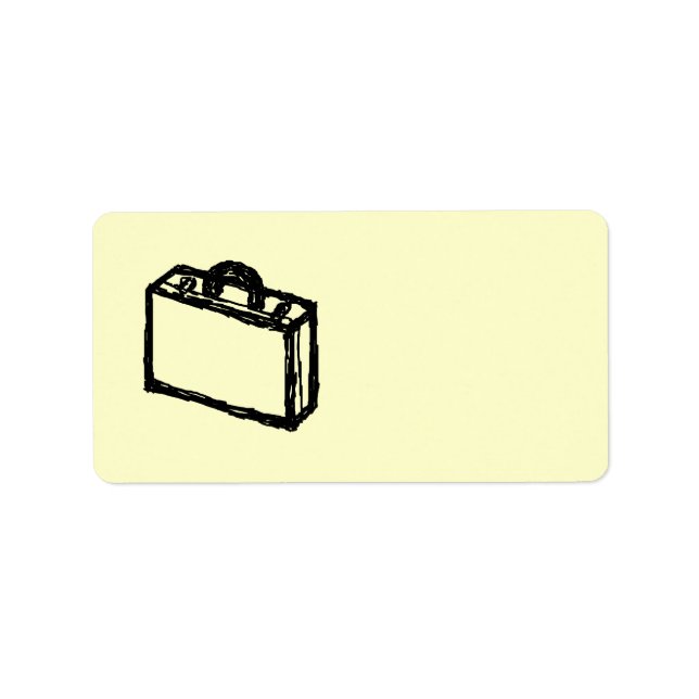 Case Sketch. Black and Cream. Suitcase, Briefcase Label (Front)