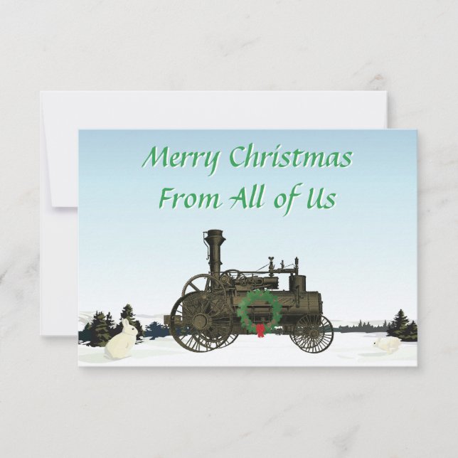 CASE STEAM TRACTION ENGINE FARM TRACTOR 1889 THANK YOU CARD (Front)