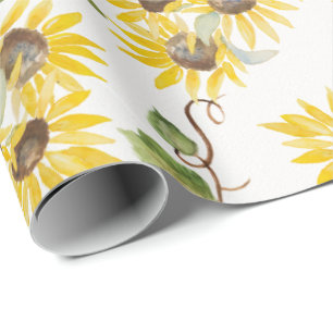 case Sunflower Watercolor Wrapping Paper