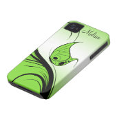 Casemate iPhone4 Lime Green Butterfly Black Swirls Case-Mate iPhone Case (Bottom)