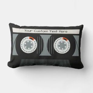 Casette Tape custom text pillows
