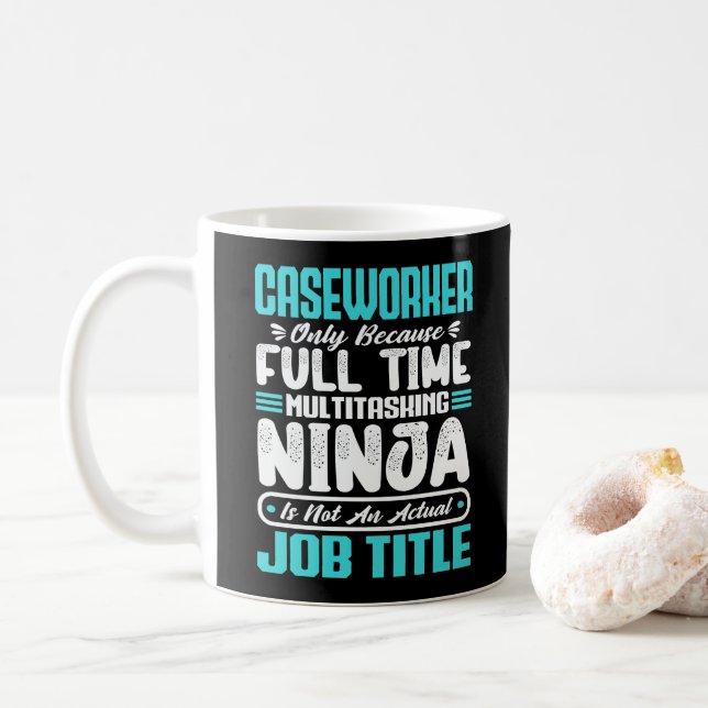Caseworker Job Title Profession Funny Caseworker  Coffee Mug (With Donut)
