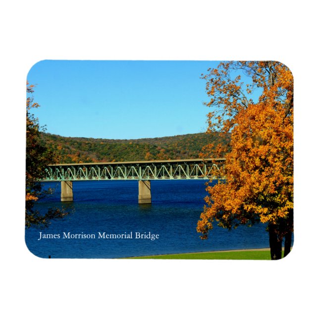 Casey Bridge Colorful Autumn Scene Souvenir Magnet (Horizontal)