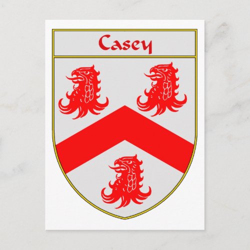 Casey Coat of ArmsFamily Crest Postcard