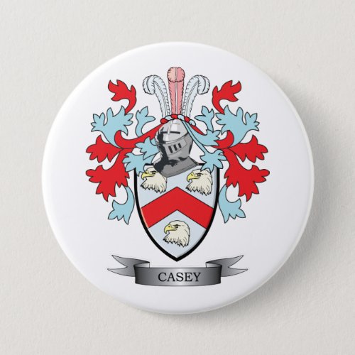 Casey Family Crest and Coat of Arms Button