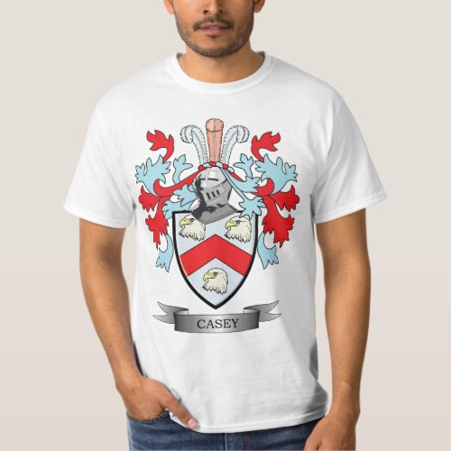 Casey Family Crest and Coat of Arms T_Shirt