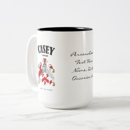 Casey Family Crest Translation  Meaning Two_Tone Coffee Mug