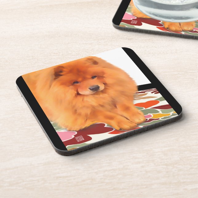 CASEY heARTdog chow Beverage Coaster (Left Side)