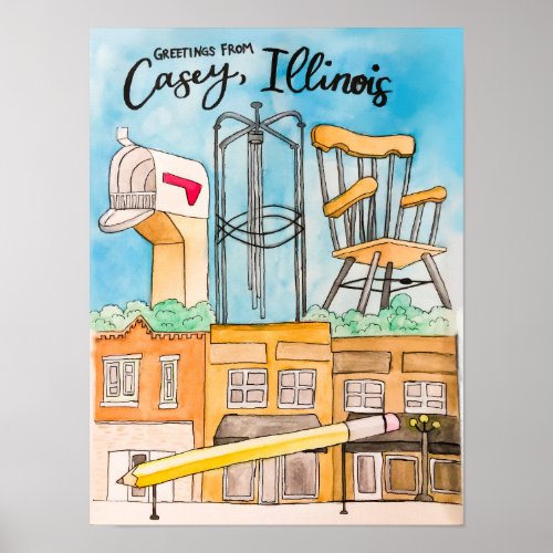 Casey IL Travel Poster