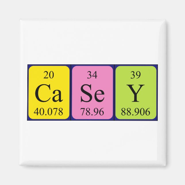 Casey periodic table name magnet (Front)