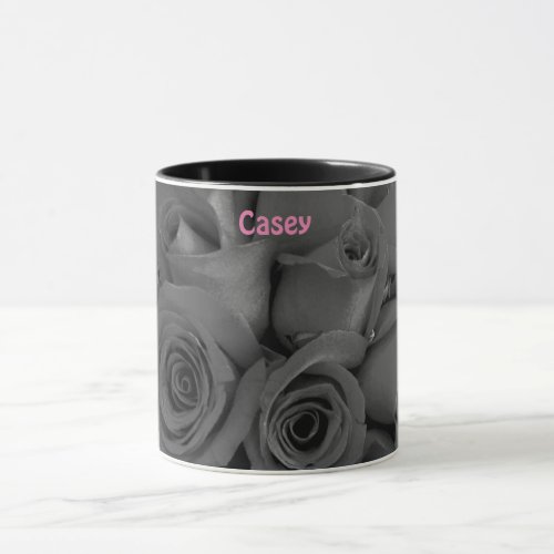 CASEY  Personalised Red Rose Buds Photograph  Mug