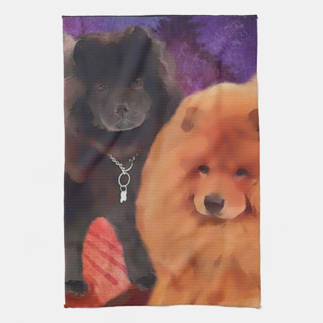 CASEY & SASHA heARTdog  kitchen towel (Vertical)