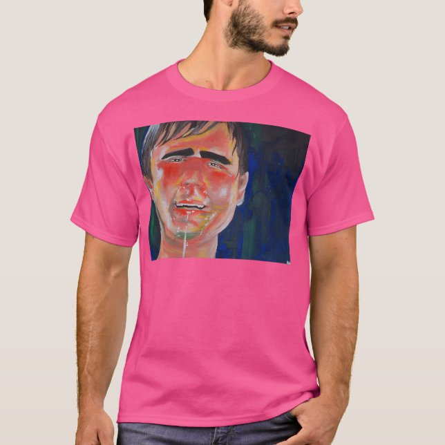 Casey Tatum Tim And Eric Acrylic Portrait T-Shirt (Front)