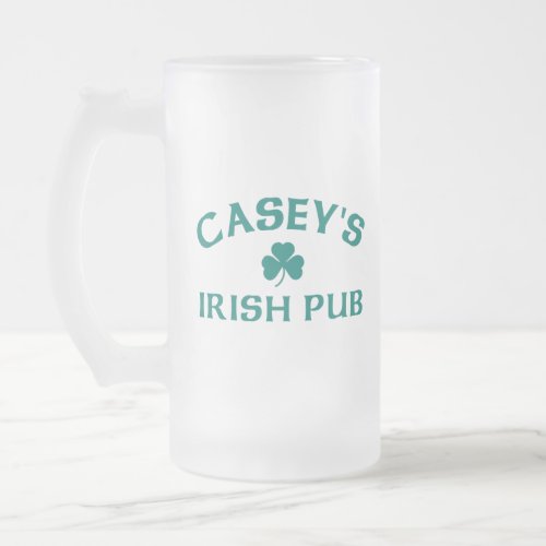Caseys Irish Pub   Frosted Glass Beer Mug