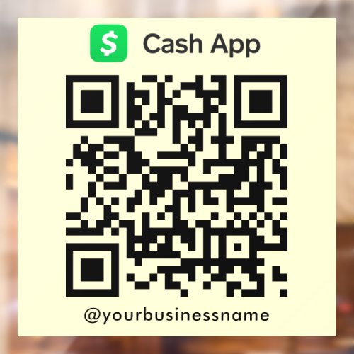 Cash App QR Code Payment Scan to Pay Soft Groovy Window Cling