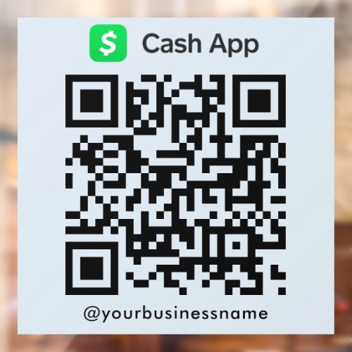 Cash App QR Code Payment Scan to Pay Sofy Navy Window Cling