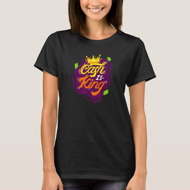 Cash Coins Bank Account Investing Share Currency P T-Shirt (Front)