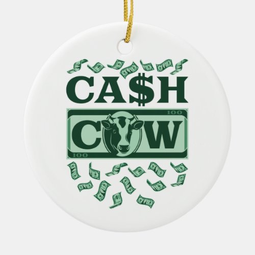 Cash Cow Ceramic Ornament
